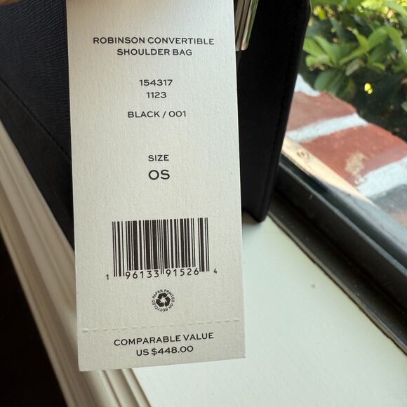 Tory Burch ROBINSON CONVERTIBLE SHOULDER BAG 154317 Black/Silver Authentic‼️ - Picture 16 of 16